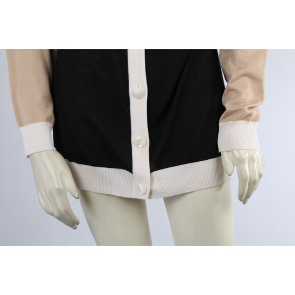 St. John Colorblock Wool Blend Button Down Cardigan Sweater Size S Classic - Picture 12 of 15